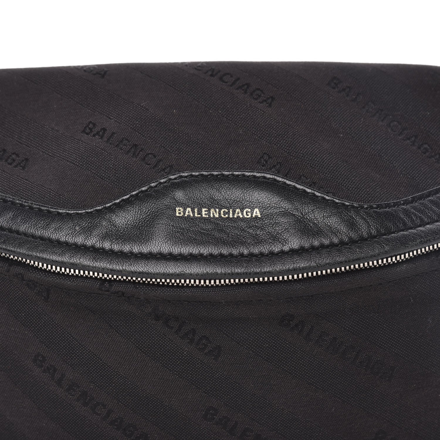 Balenciaga Canvas Jacquard Diagonal Allover Logo XS Souvenir Belt Bag Black 10 of 11