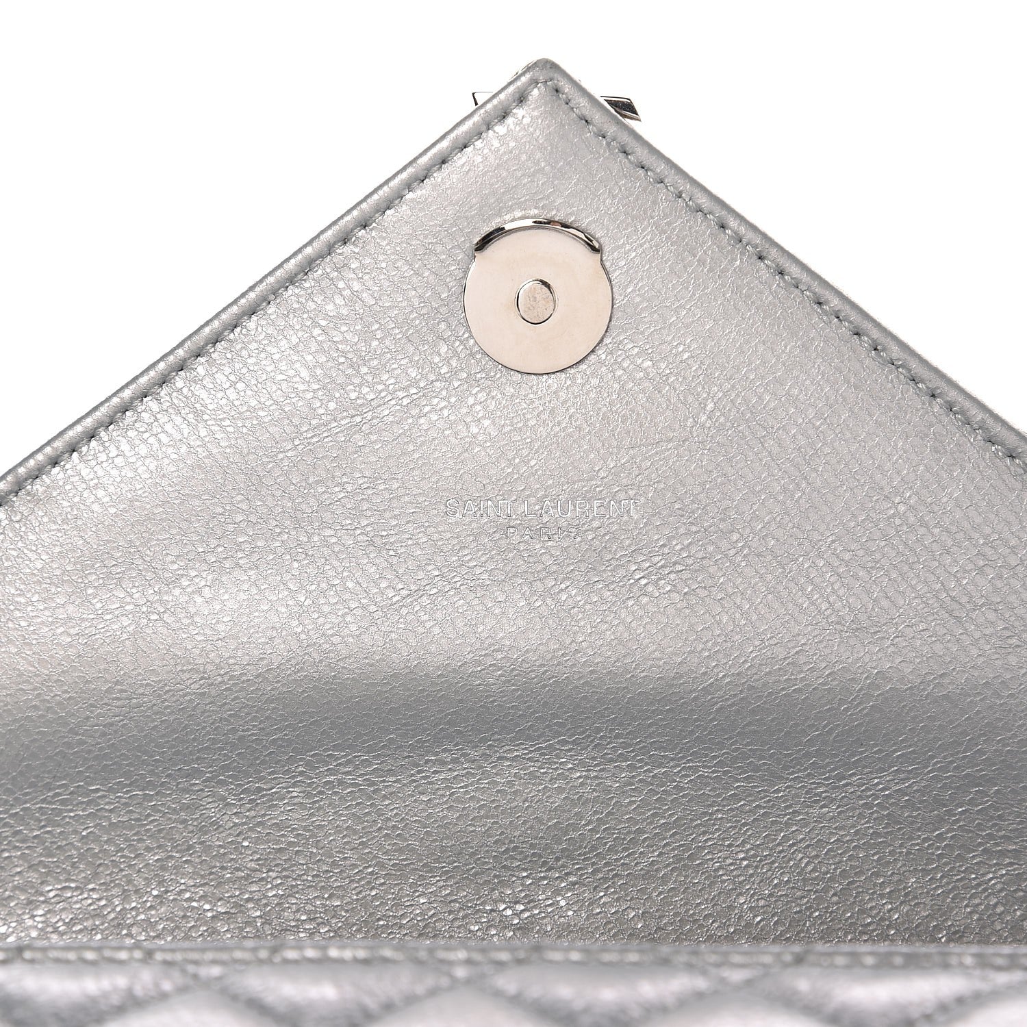 Saint Laurent Metallic Calfskin Tri-Quilt Monogram Medium College Bag Gold Argento 7 of 7