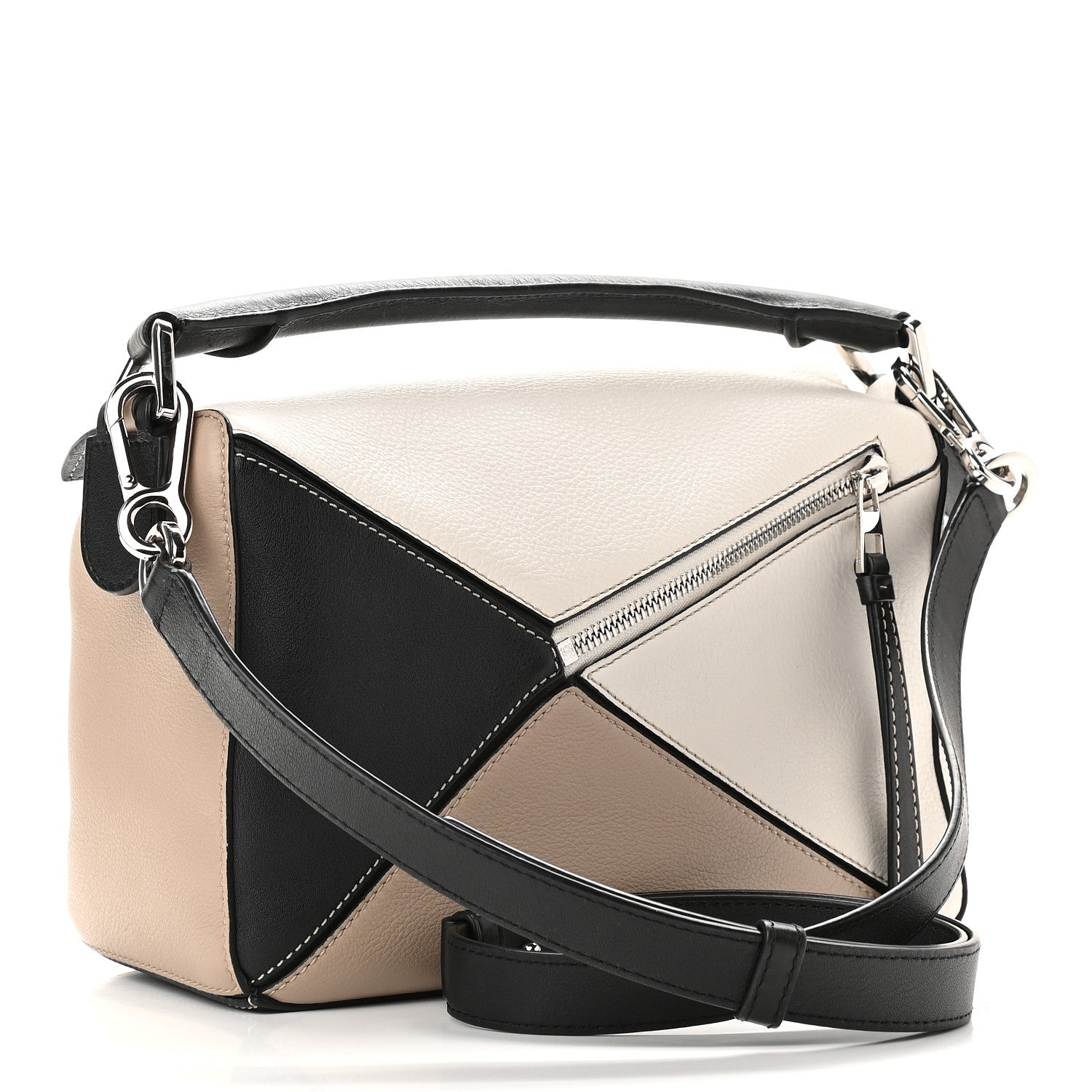 Loewe Calfskin Small Puzzle Bag Black Taupe 3 of 9