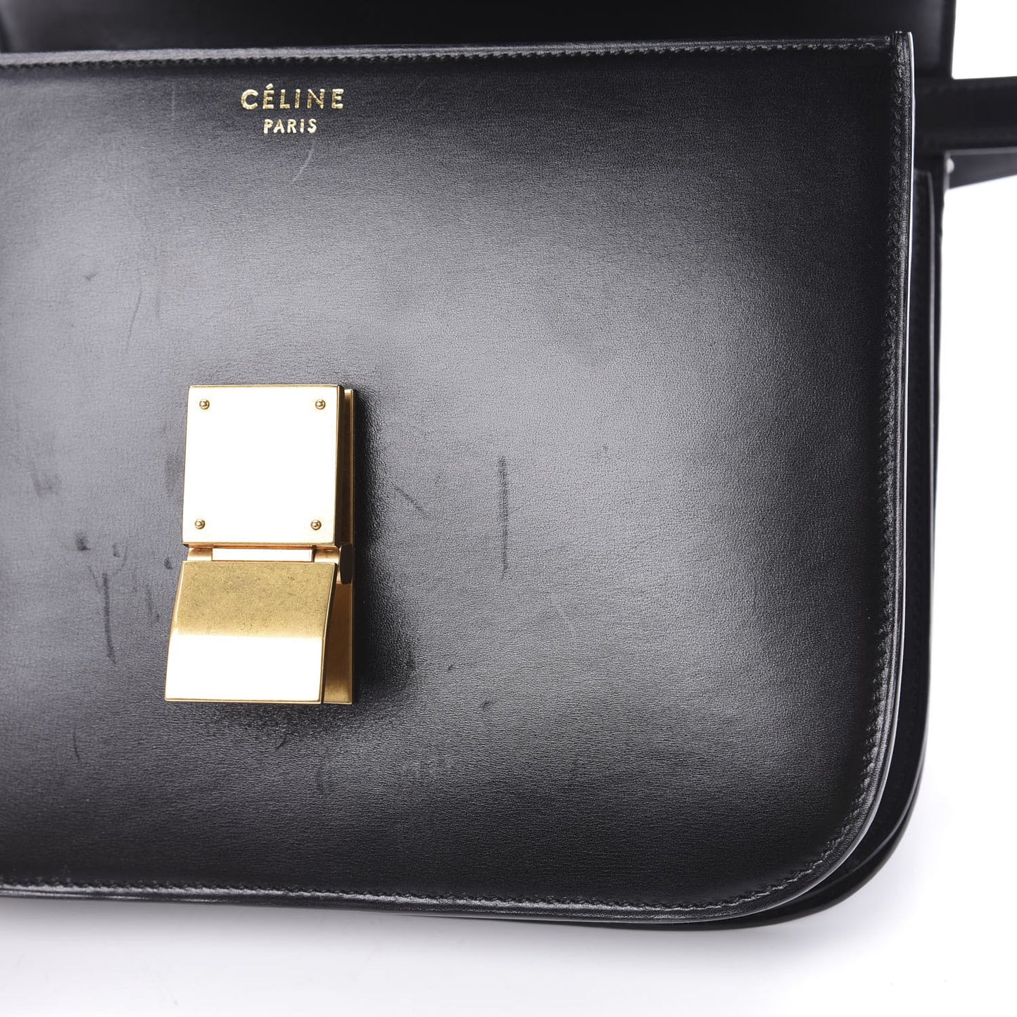 Box Calfskin Medium Classic Box Flap Bag Black