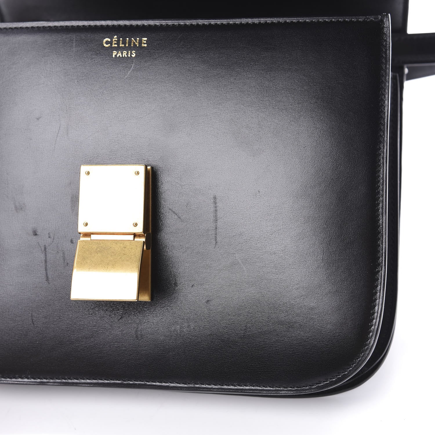 Celine Box Calfskin Medium Classic Box Flap Bag Black 13 of 17