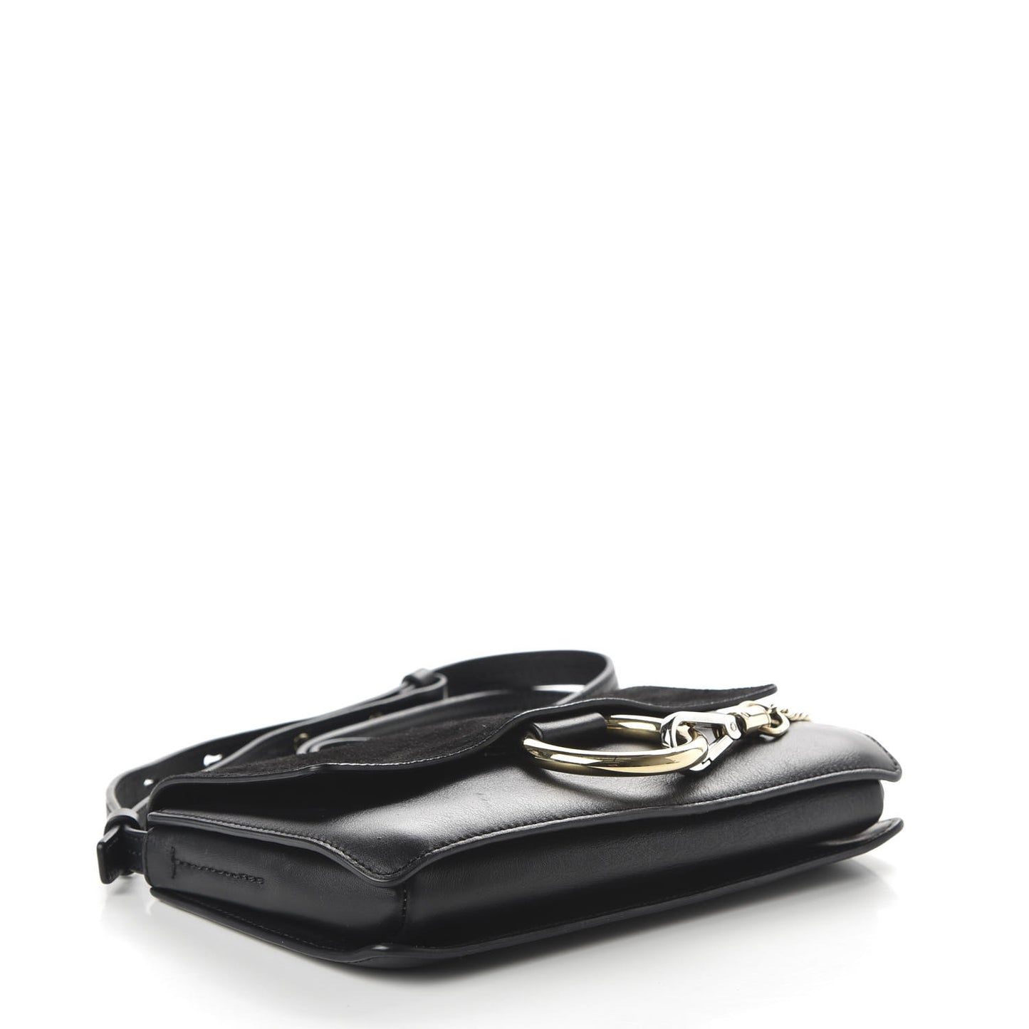 Suede Calfskin Small Faye Shoulder Bag Black