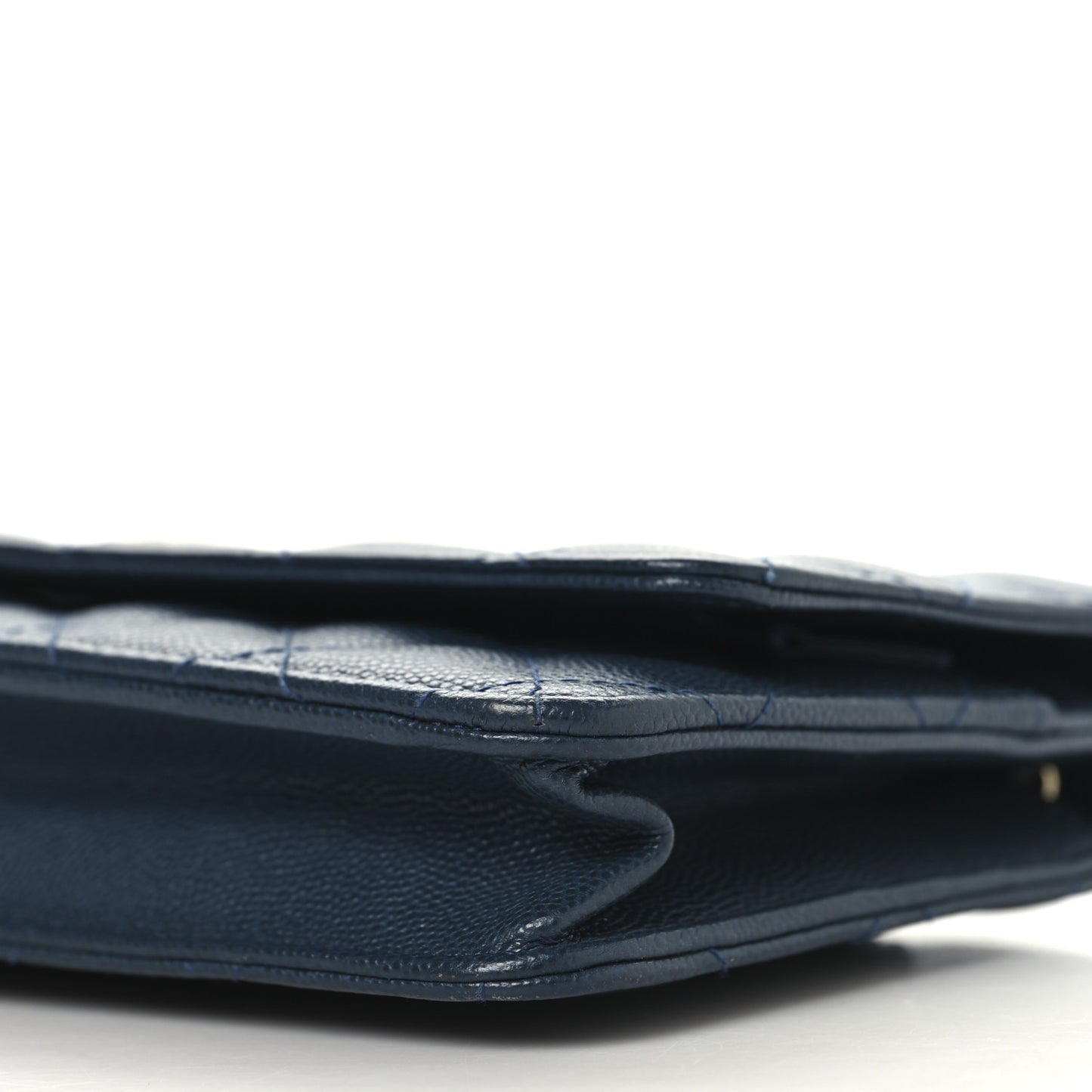 Caviar Quilted Wallet on Chain WOC Blue