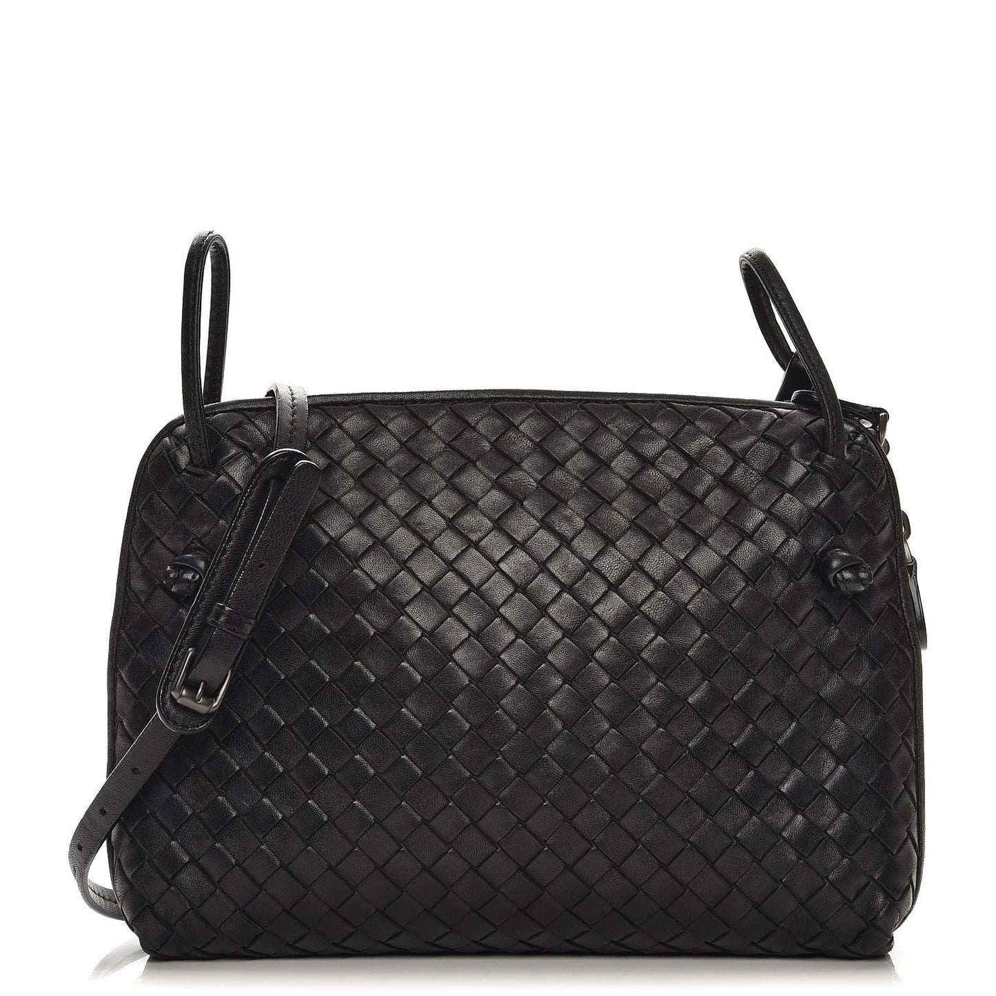 Nappa Intrecciato Pillow Crossbody Messenger Nero Black
