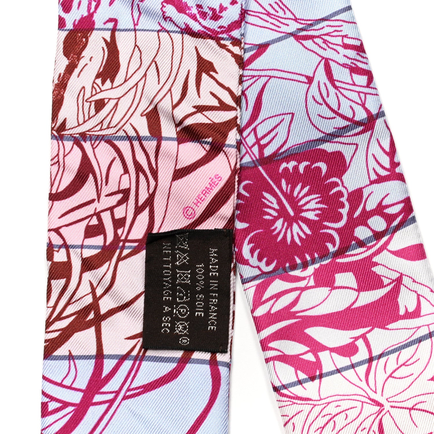 Hermes Silk Jungle Love Rainbow Twilly Fuchsia Bleu Ciel 3 of 4