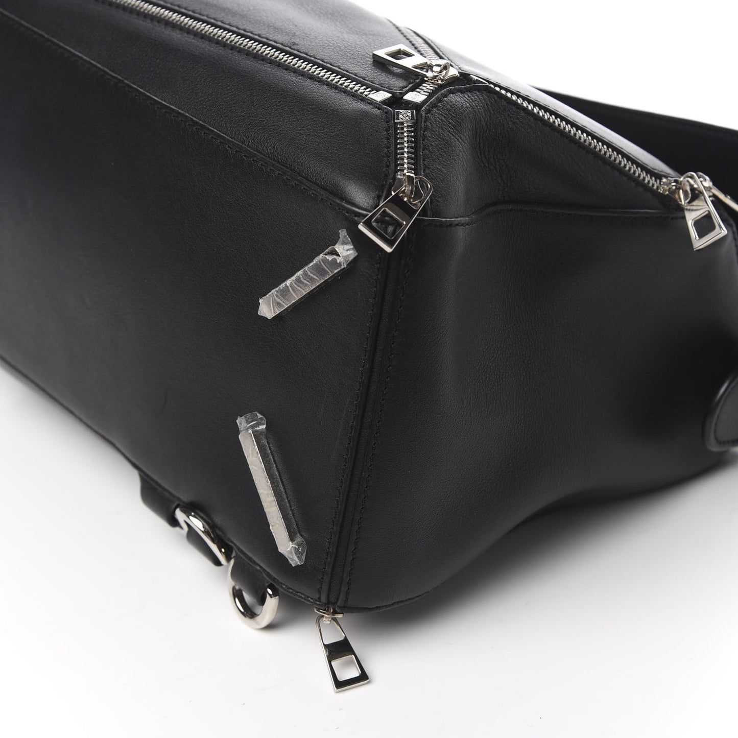 Calfskin Zipper Puzzle Bag Black