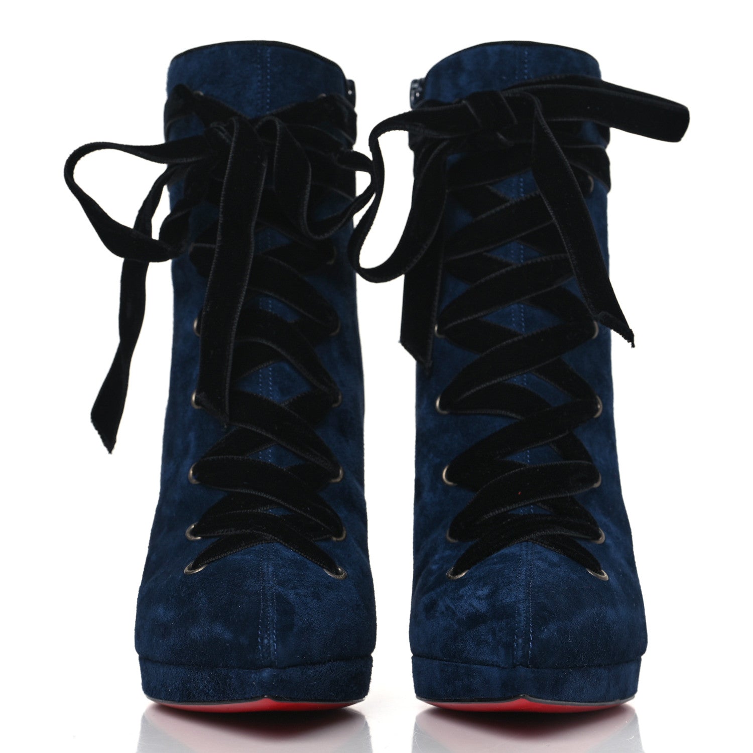 Christian Louboutin Veau Velours Circus Nana 100 Ankle Boots 37 Marine Black 2 of 8