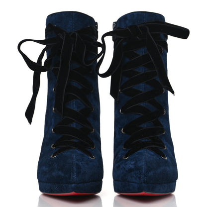 Christian Louboutin Veau Velours Circus Nana 100 Ankle Boots 37 Marine Black 2 of 8
