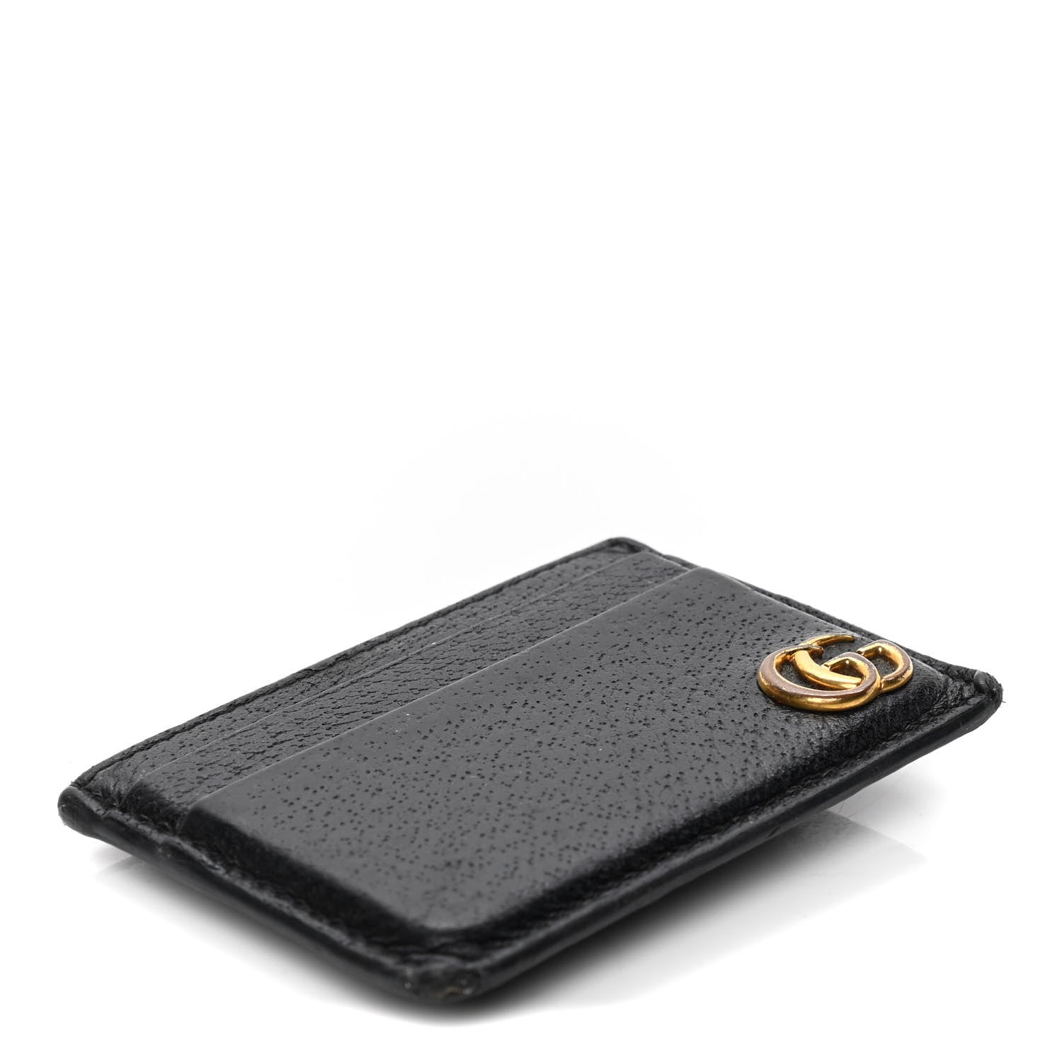 Gucci Calfskin Boar Effect GG Marmont Card Holder Money Clip Black 3 of 5