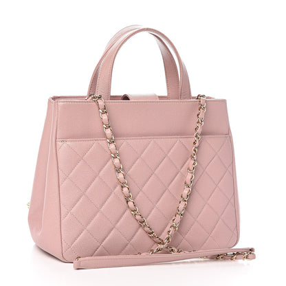 Chanel Caviar Quilted Small Business Affinity Shopping Bag Light Pink 3 of 12