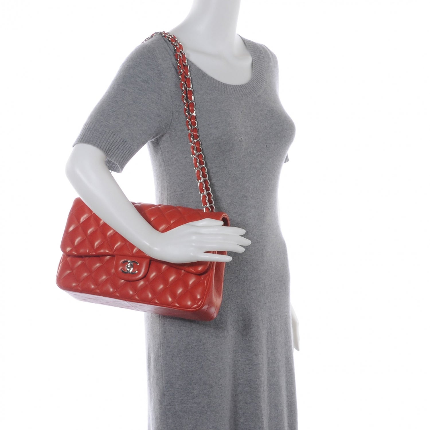 Chanel Lambskin Jumbo Double Flap Red 2 of 7