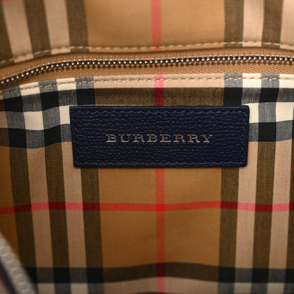 Burberry Derby Calfskin Vintage Check Medium Banner Tote Regency Blue 6 of 14