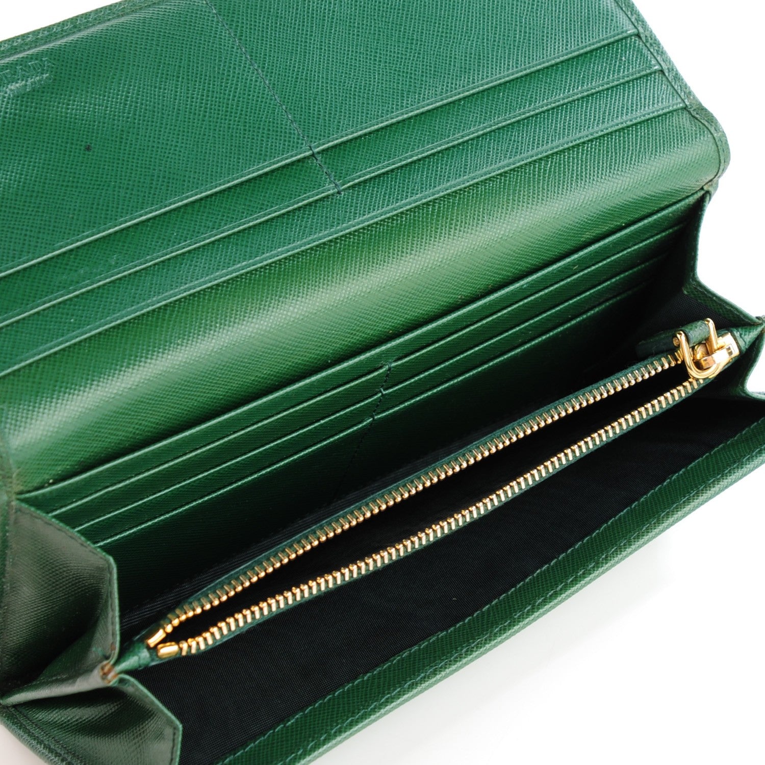 Prada Saffiano Metal Continental Flap Wallet Biliardo 5 of 7