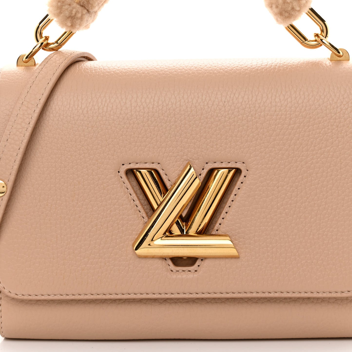 Taurillon Shearling LV Ski Twist MM Hazelnut Brown