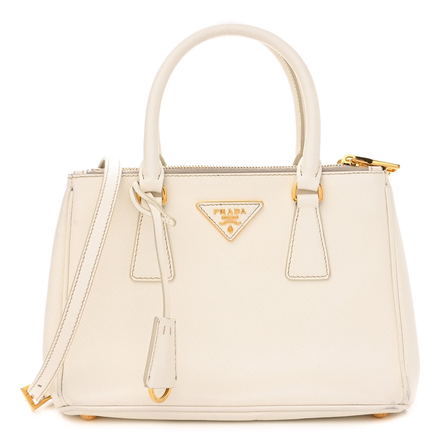 Prada Saffiano Small Galleria Double Zip Tote Talco 1 of 9