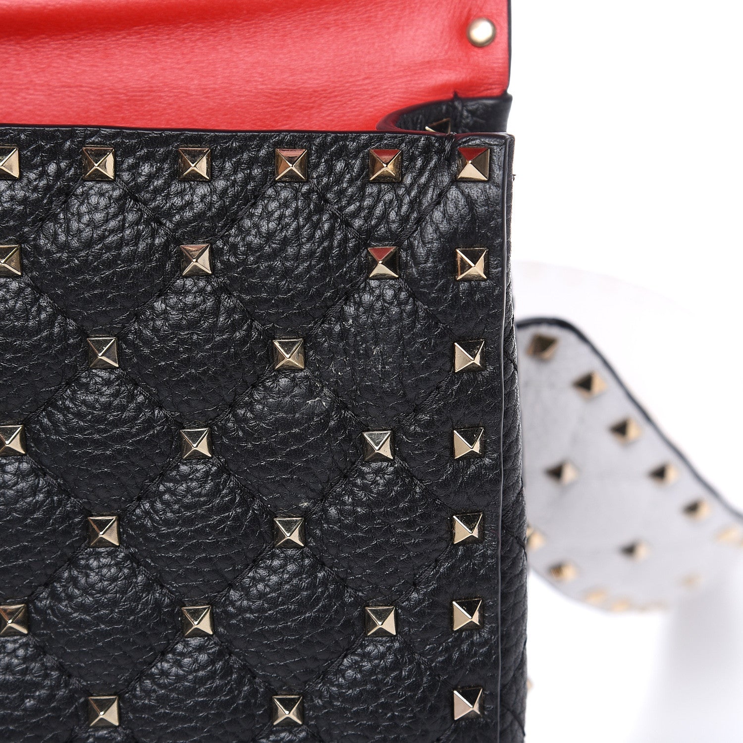 Valentino Garavani Grained Calfskin Medium Rockstud Spike Shoulder Bag Black White 12 of 12