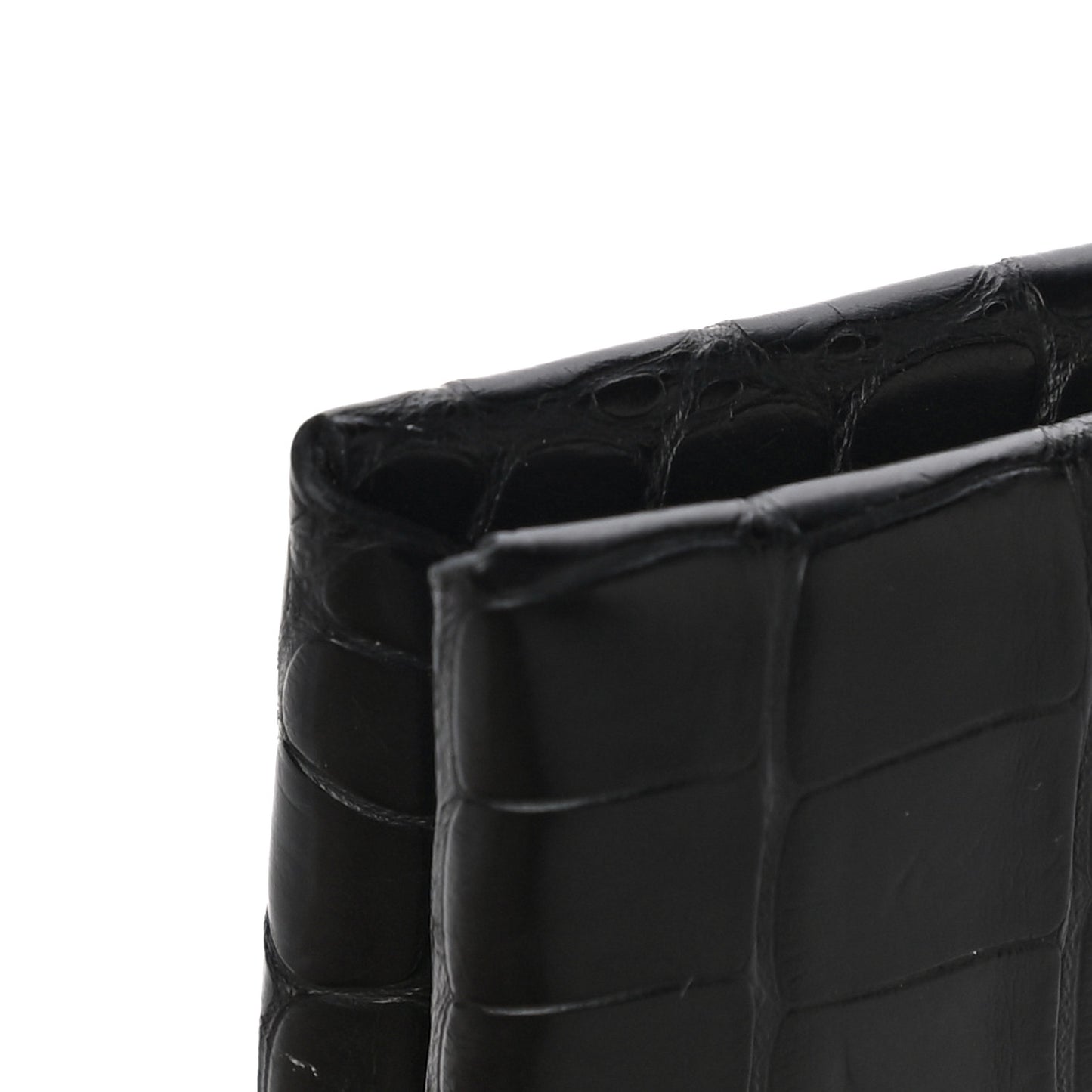 Matte Alligator Calvi Card Case Black