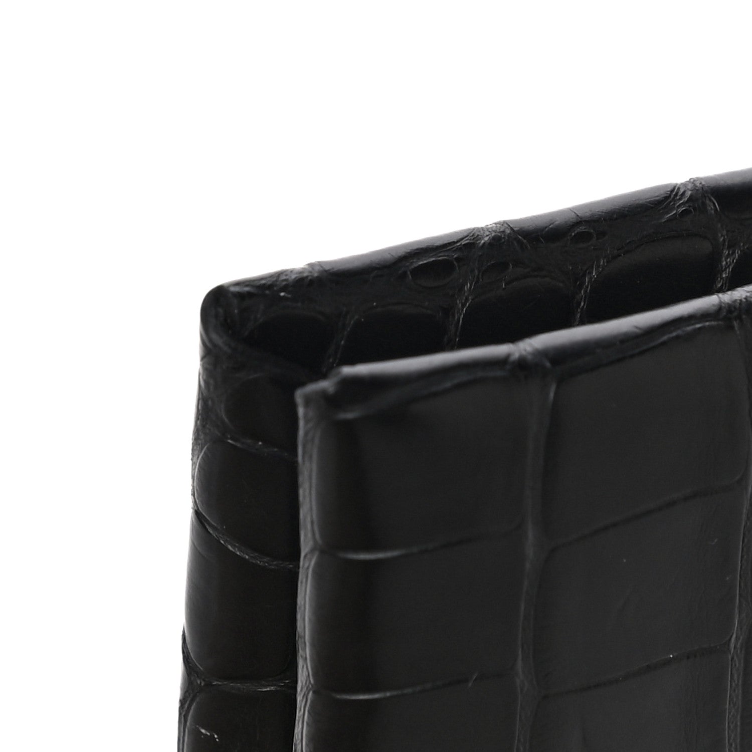 Hermes Matte Alligator Calvi Card Case Black 11 of 14