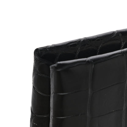 Hermes Matte Alligator Calvi Card Case Black 11 of 14