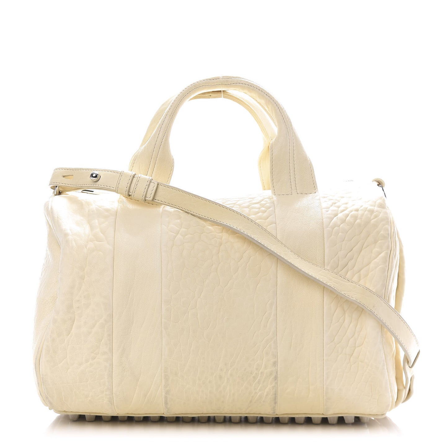 Pebbled Lambskin Rocco Bone Silver Hardware