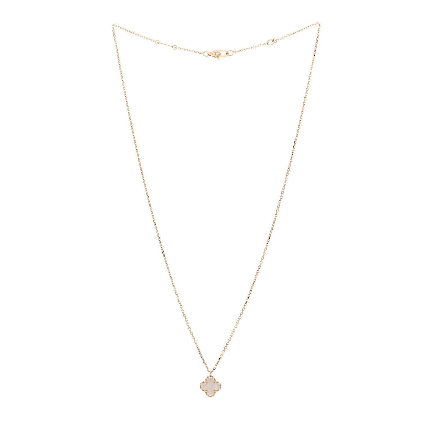 18K Yellow Gold Mother of Pearl Sweet Alhambra Pendant Necklace