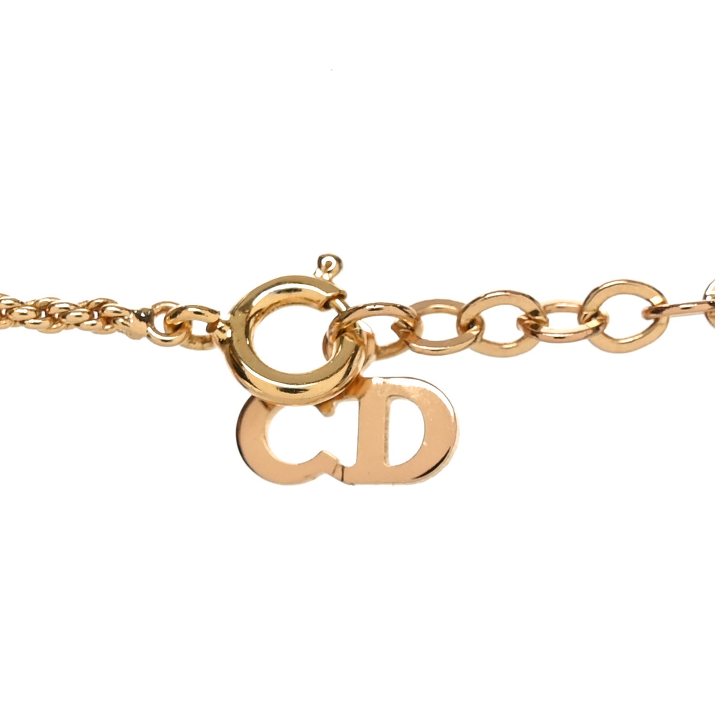 DIOR Metal CD Logo Pendant Necklace Gold