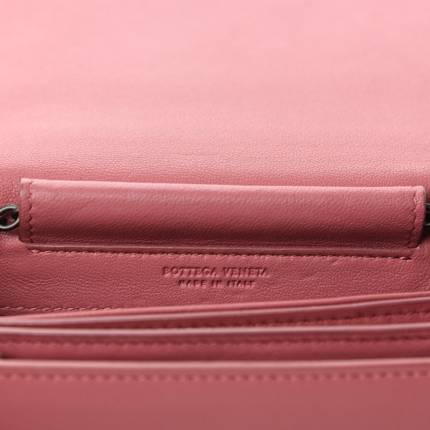Nappa Intrecciato Continental Wallet on Chain Rose Pink