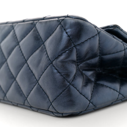 Chanel Metallic Aged Calfskin Quilted 2.55 Reissue 226 Flap Dark Navy Blue 10 of 12