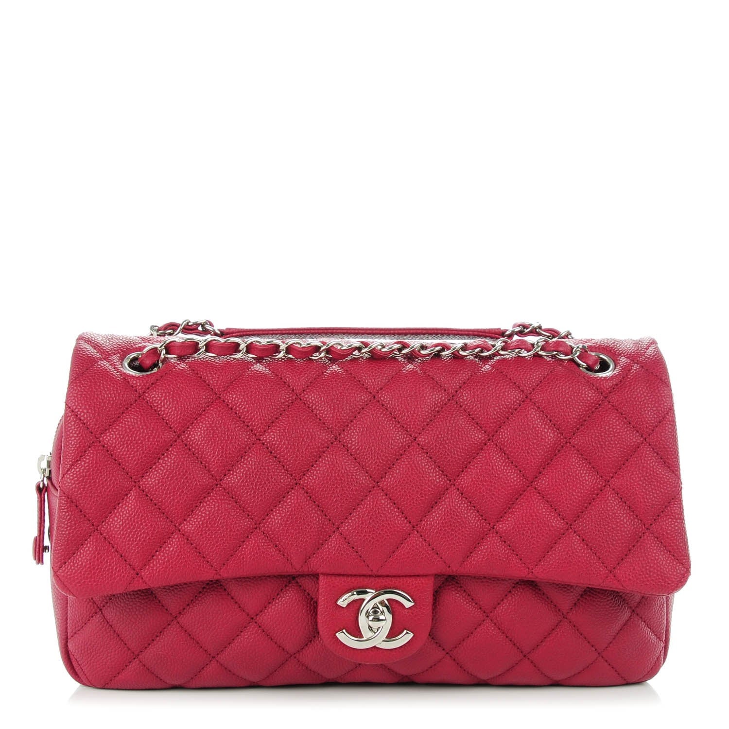 Chanel Caviar Quilted Jumbo Easy Flap Dark Pink 1 of 7