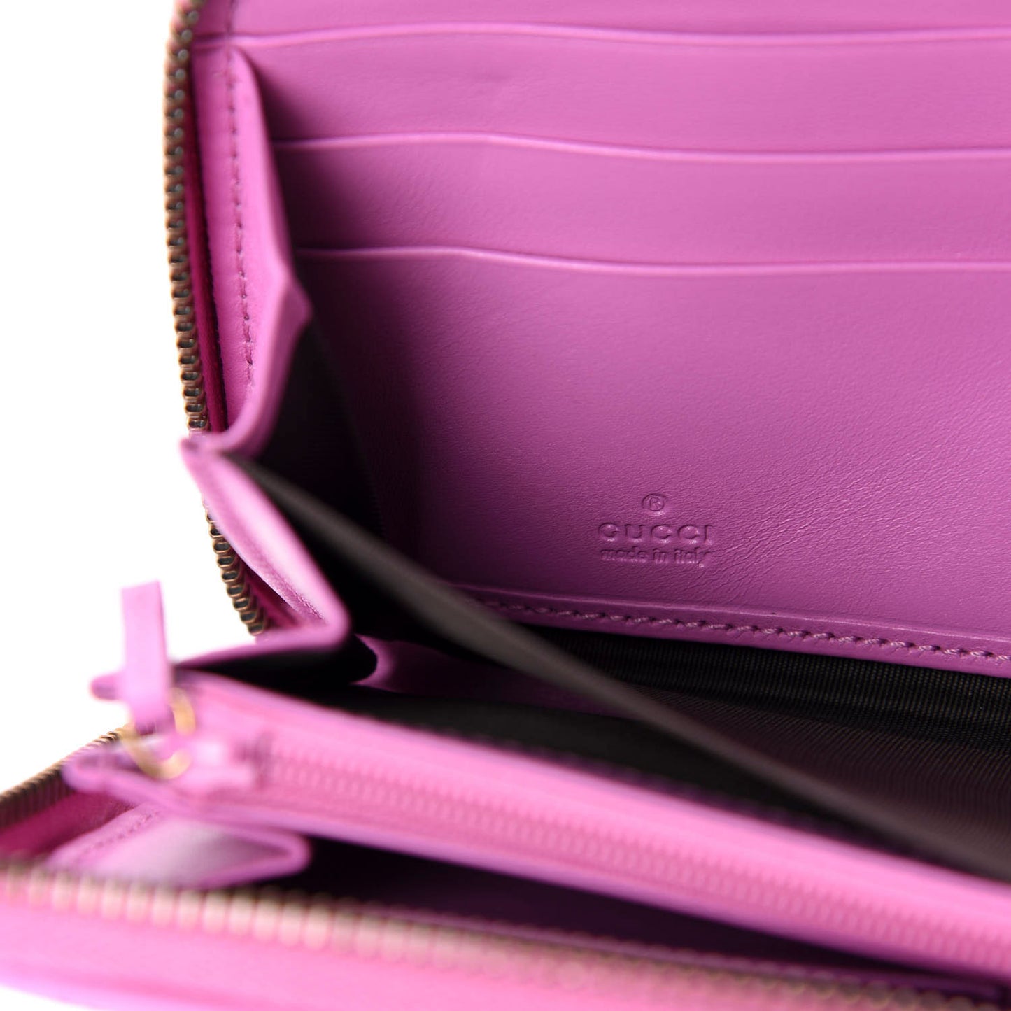 Calfskin Matelasse GG Marmont Zip Around Wallet Candy Mousse