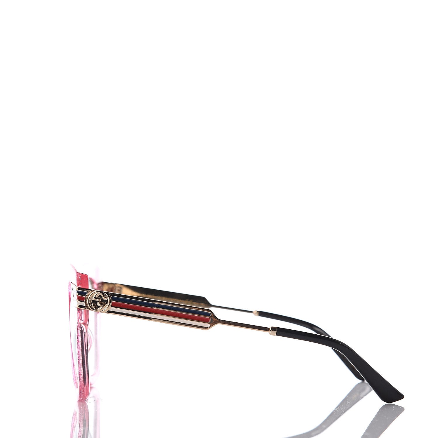 Gucci Acetate Square Frame Web Glitter GG0281S Sunglasses Pink 3 of 6
