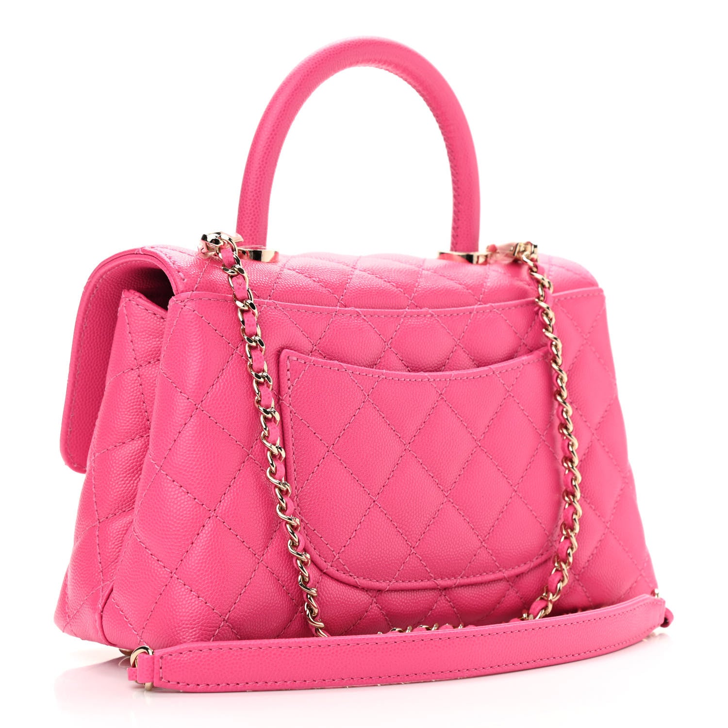 Chanel Caviar Quilted Mini Coco Handle Flap Rose 3 of 11