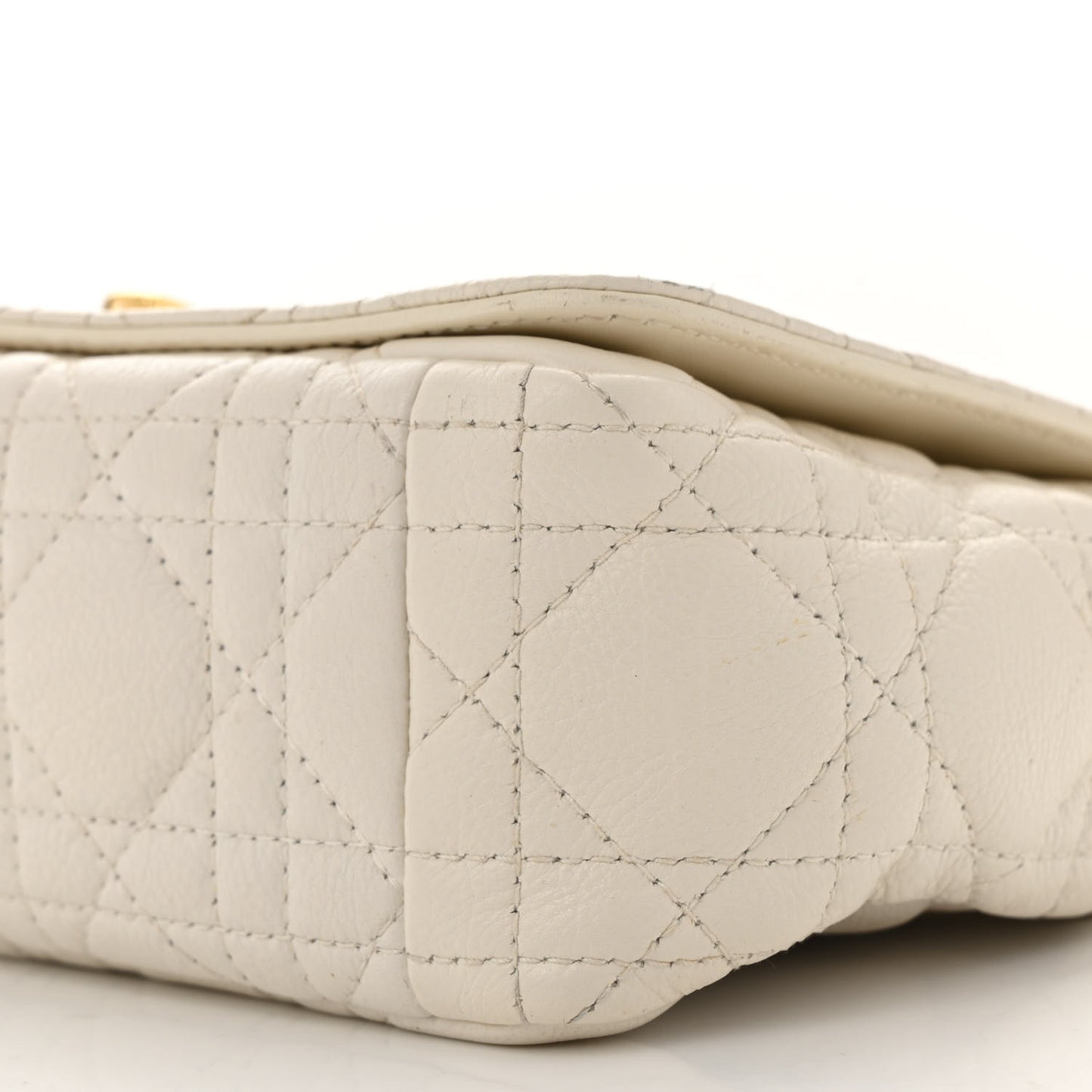 Calfskin Cannage Small Caro Bag Ivory