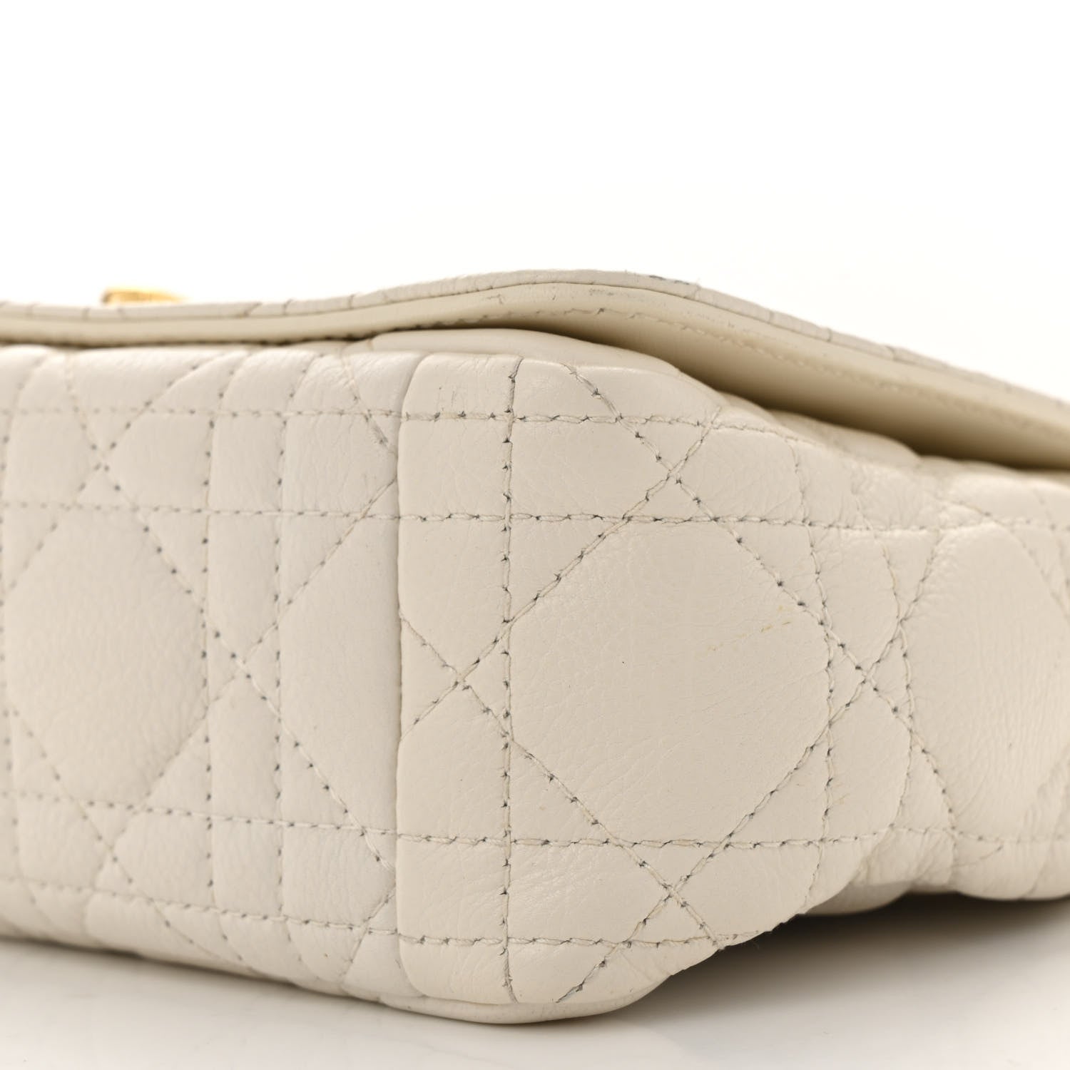 Christian Dior Calfskin Cannage Small Caro Bag Ivory 10 of 14