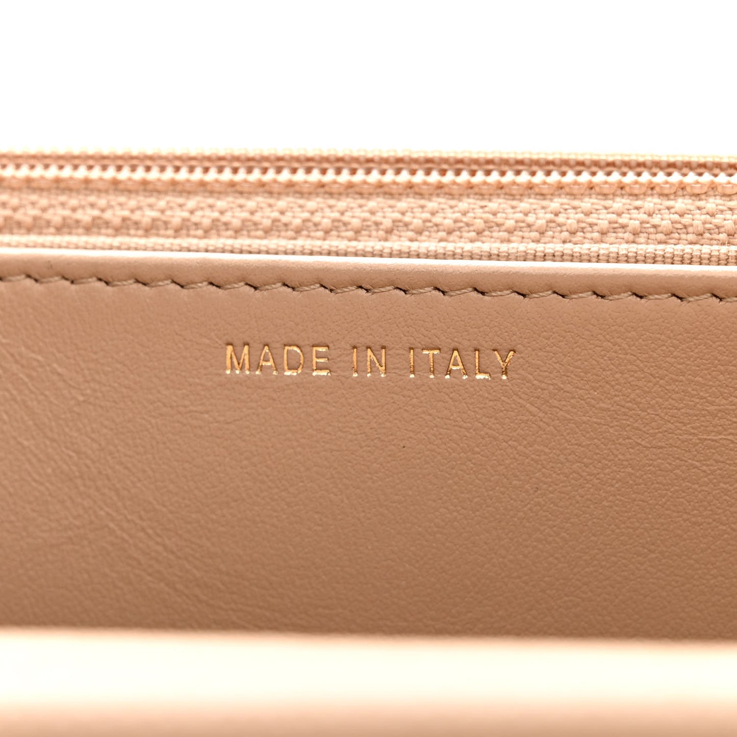 Caviar Quilted Crystal CC Wallet On Chain WOC Beige