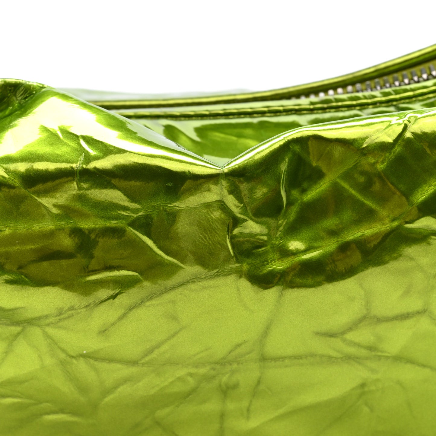 Metallic Crushed Calfskin Mini Jodie  Chlorophyll