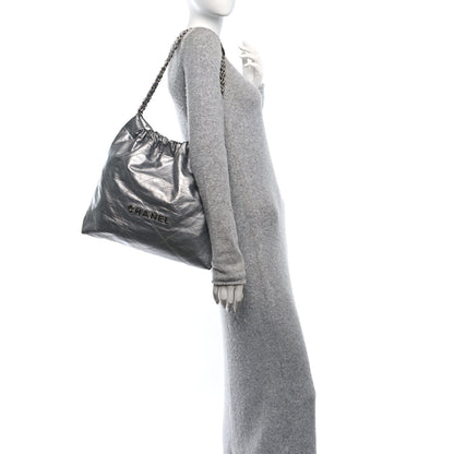 Chanel Metallic Calfskin Quilted Chanel 22 Silver 2 of 10