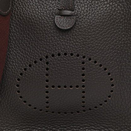 Hermes Taurillon Clemence Evelyne TPM Chocolate 15 of 21