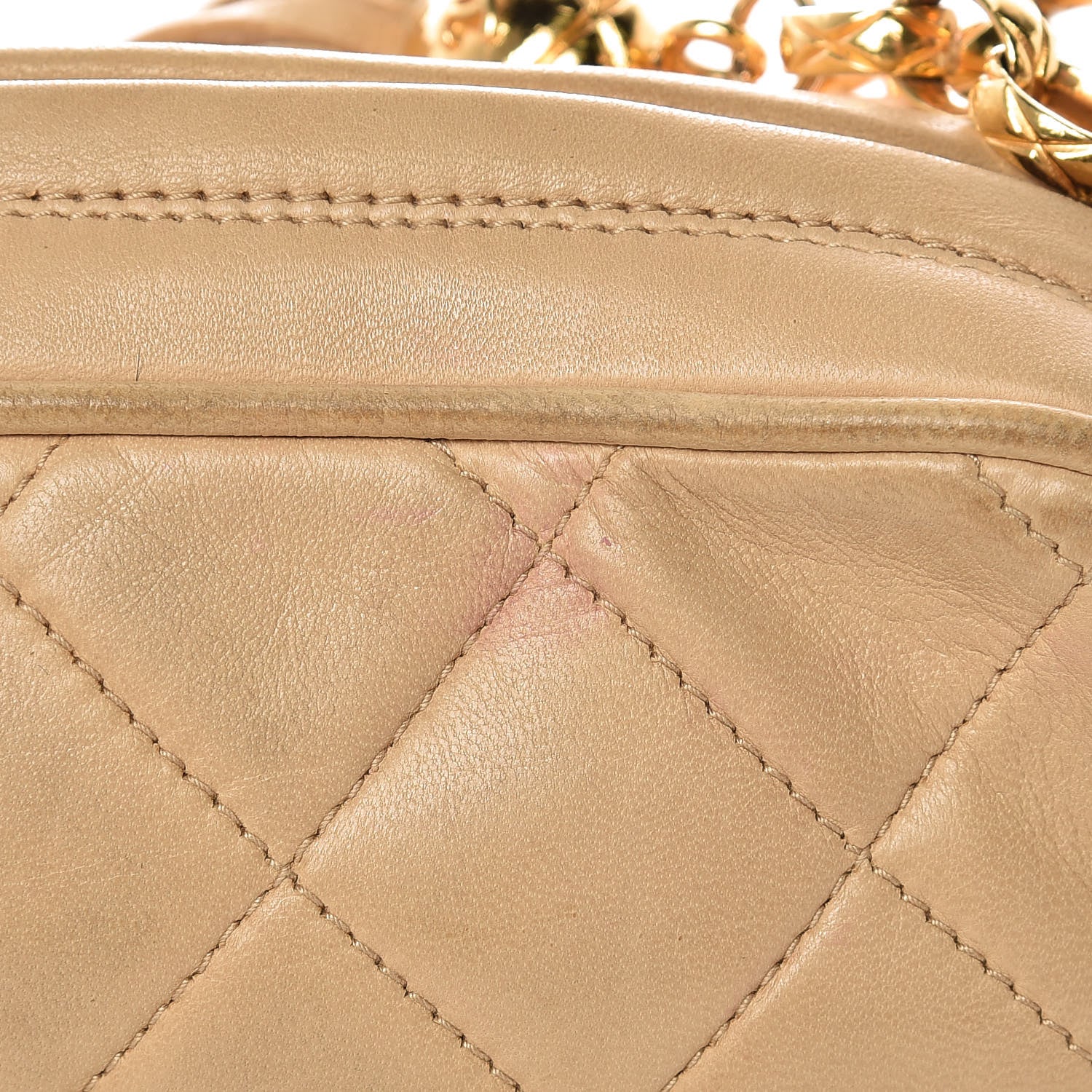 Chanel Lambskin Quilted Tassel Camera Case Beige 15 of 21