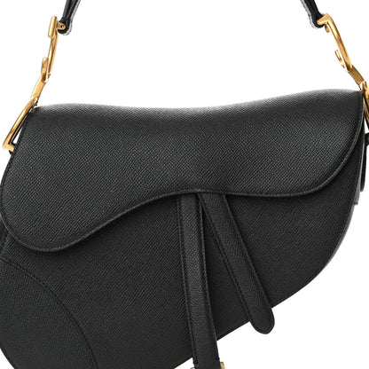 Christian Dior Grained Calfskin Saddle Bag Black 8 of 10
