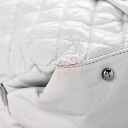Chanel Distressed Lambskin Vintage Ligne Lady Braid XL Tote White 7 of 18