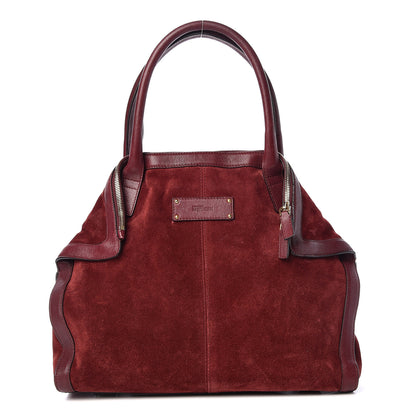 Alexander McQueen Suede Mini De Manta Tote Oxblood 1 of 10