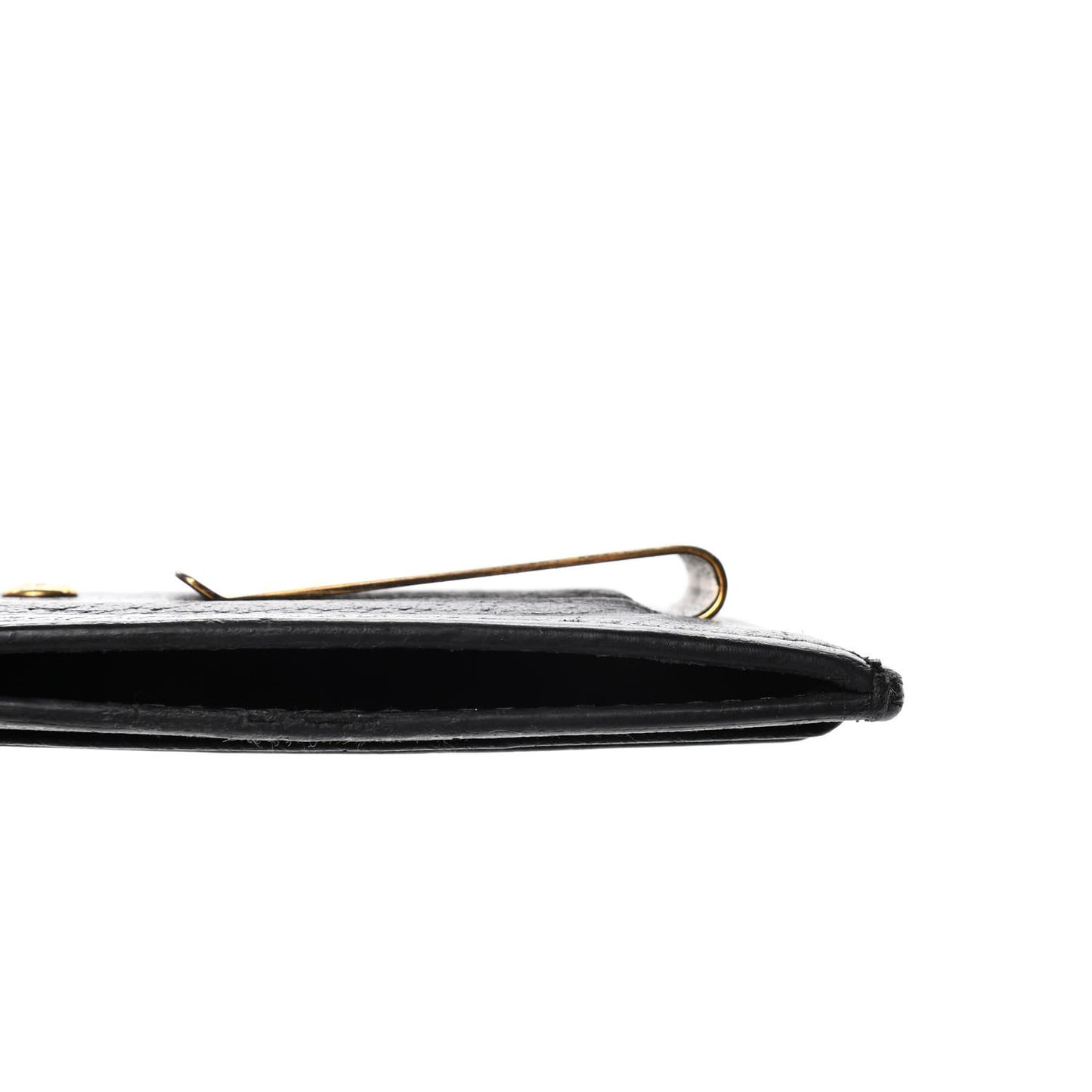 Calfskin Boar Effect GG Marmont Card Holder Money Clip Black