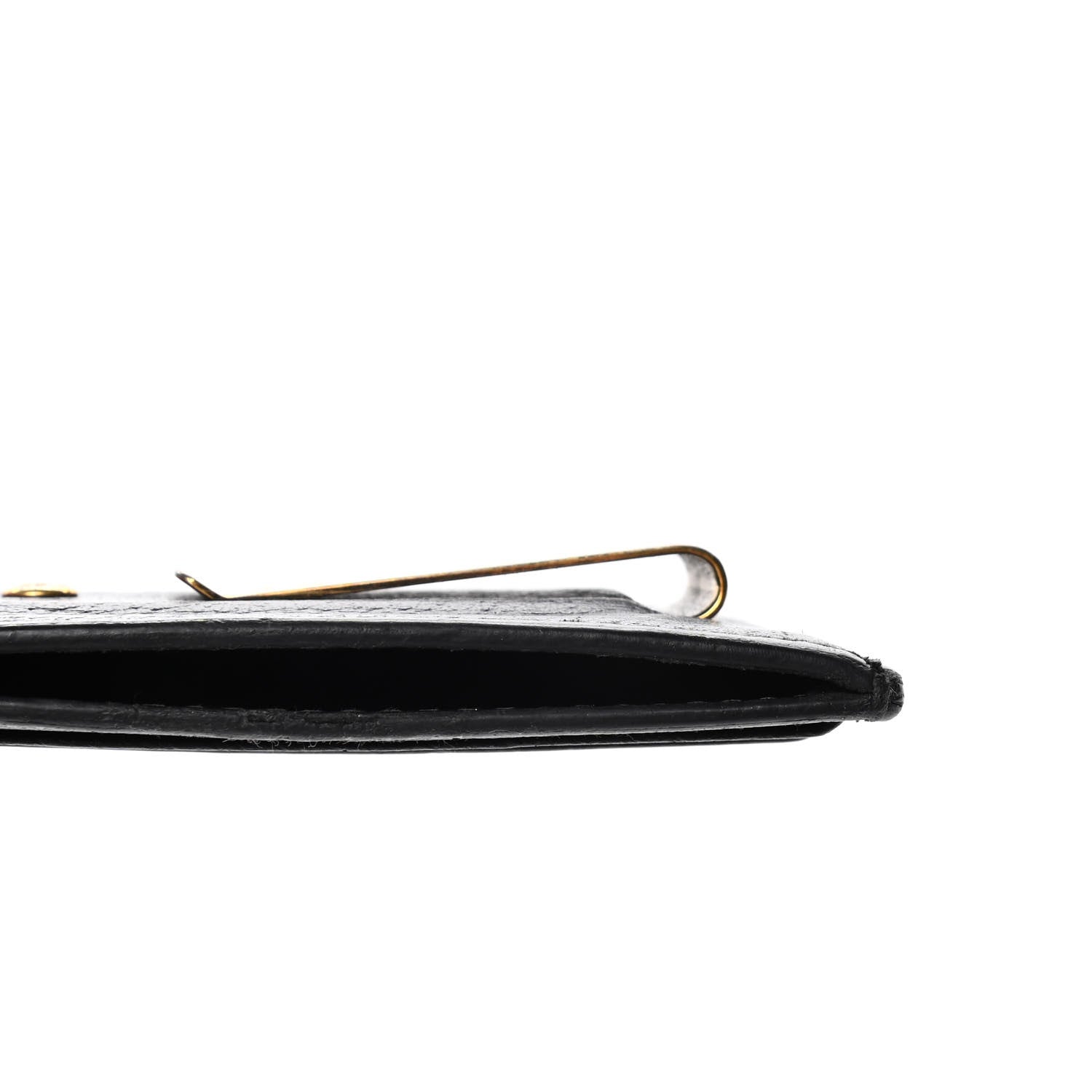 Gucci Calfskin Boar Effect GG Marmont Card Holder Money Clip Black 5 of 5