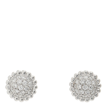 Van Cleef & Arpels 18K White Gold Diamond Perlee Earrings 1 of 4