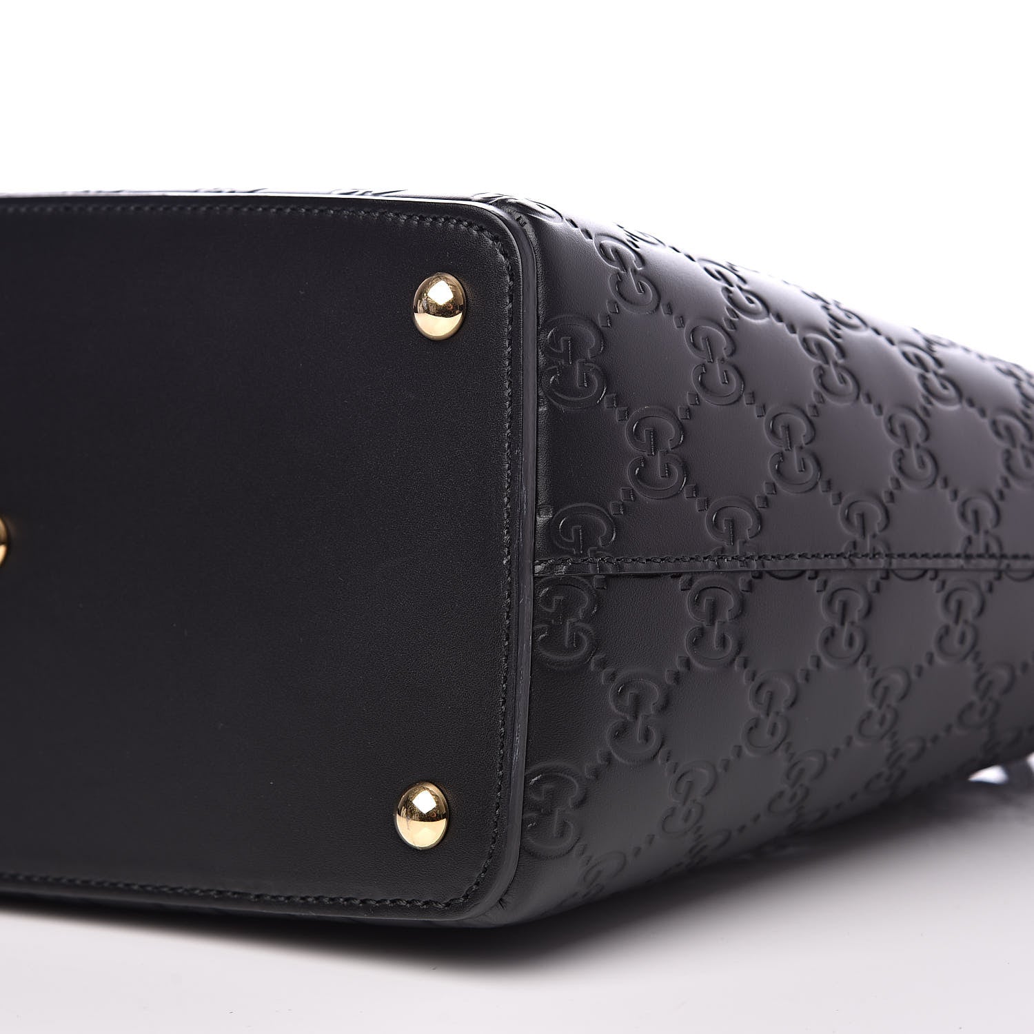 Gucci Guccissima Small Zippered Bucket Tote Black 9 of 9