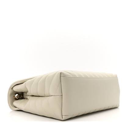 Saint Laurent Calfskin Y Quilted Monogram Medium Loulou Chain Satchel Crema Soft 4 of 11