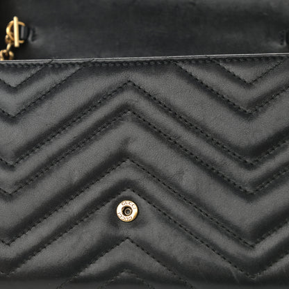 Gucci Calfskin Matelasse GG Marmont Chain Wallet Black 12 of 14