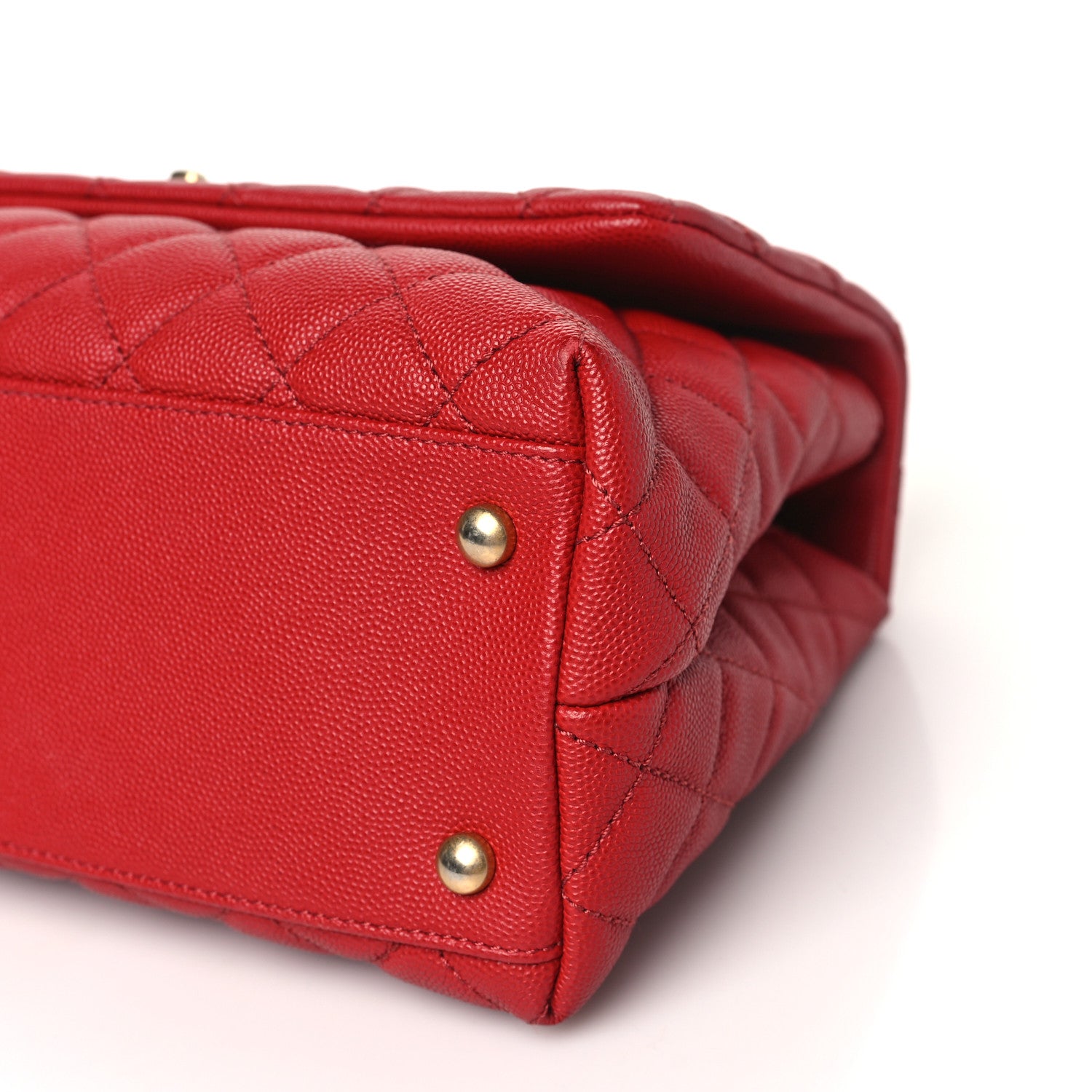 Chanel Caviar Lizard Embossed Quilted Small Coco Handle Flap Red 10 of 10