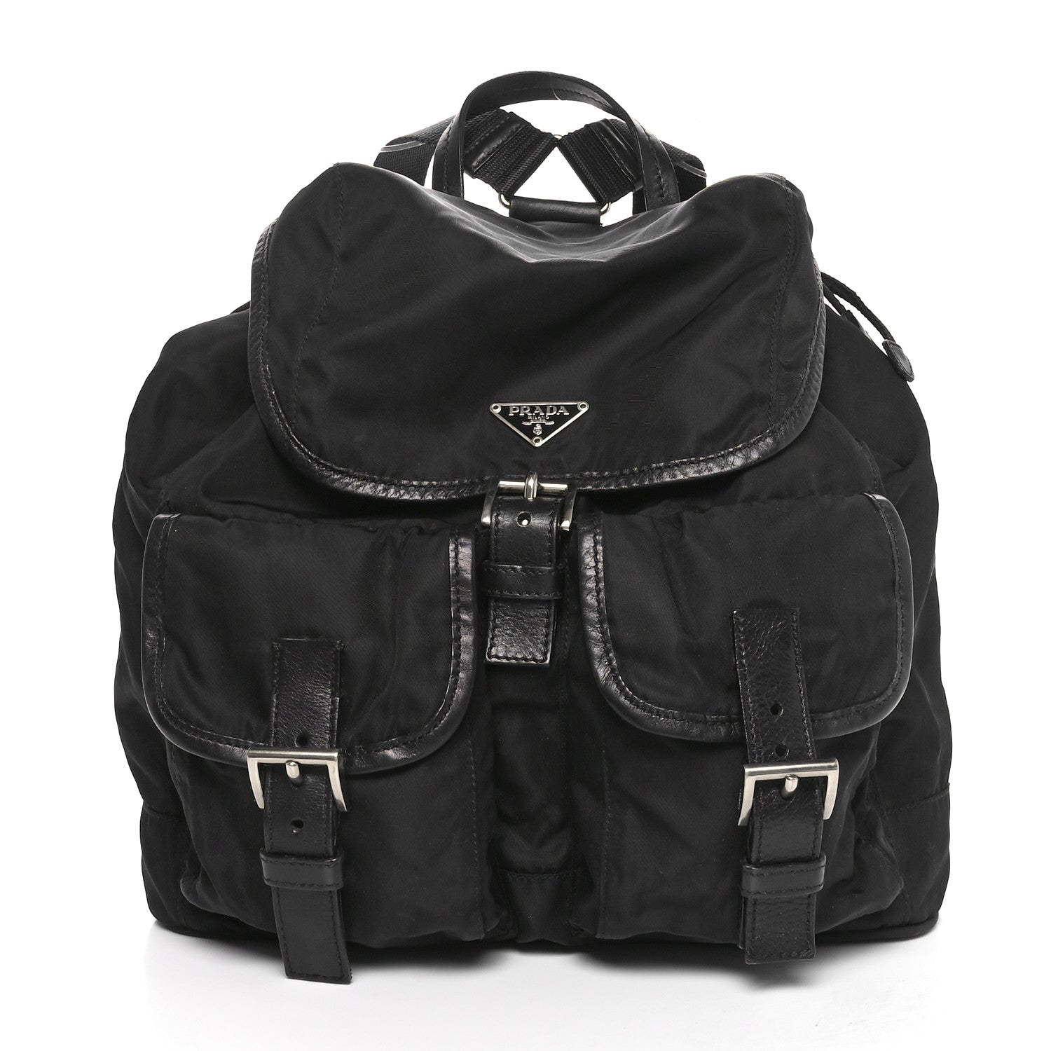 Prada Tessuto Nylon Vela Medium Backpack Black 1 of 9